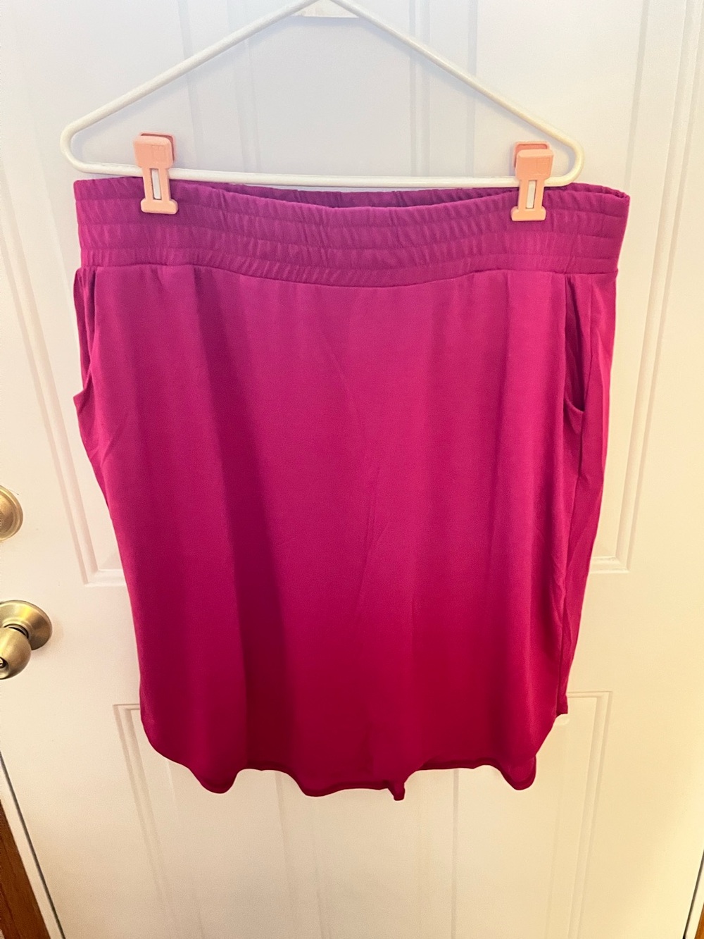 Zenana Outfitters Pink Pull-On Midi Skirt-Size 3X
